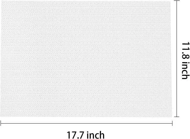 Alt view image 2 of 6 - Placemats Set of 4 Washable Woven Vinyl Placemats for Dining Table Heat Resistant Non-Slip Stain Resistant Table Mats for Kitchen & Home Decor(White,4)