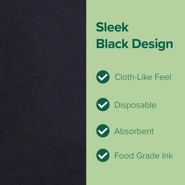 Alt view image 3 of 6 - SimuLinen Black Disposable Paper Napkins, 3-Ply, 13in x 13in - 30 Pack - Simplicity Collection, Perfect for Birthday or Dessert Parties