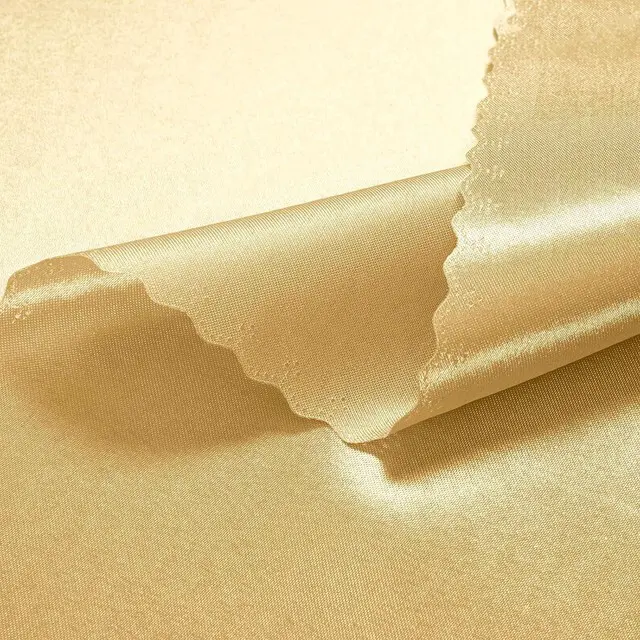 Alt view image 6 of 7 - 12 Pack Light Gold Satin Napkins - 17x17 Inch Scalloped Elegant Dinner Napkins for Wedding, Restaurant, Banquet, Graduation Party