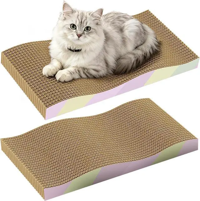 Main image of Cat Scratching Board 2-Pack, Reversible Cat Scratcher Pad, Large | Odor-free,Double-sided use,Wave shape,Sturdy,Extra Large,Custom corrugated board,2 Count,cat toys