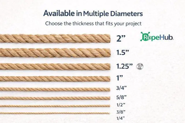 Alt view image 3 of 7 - Twisted Manila Rope, Natural 3-Strand Fiber Rope for Landscaping, Decor, Railings, DIY Projects & Utility Use, Rustic for Indoor & Outdoor Applications - 3/8 in x 10 ft