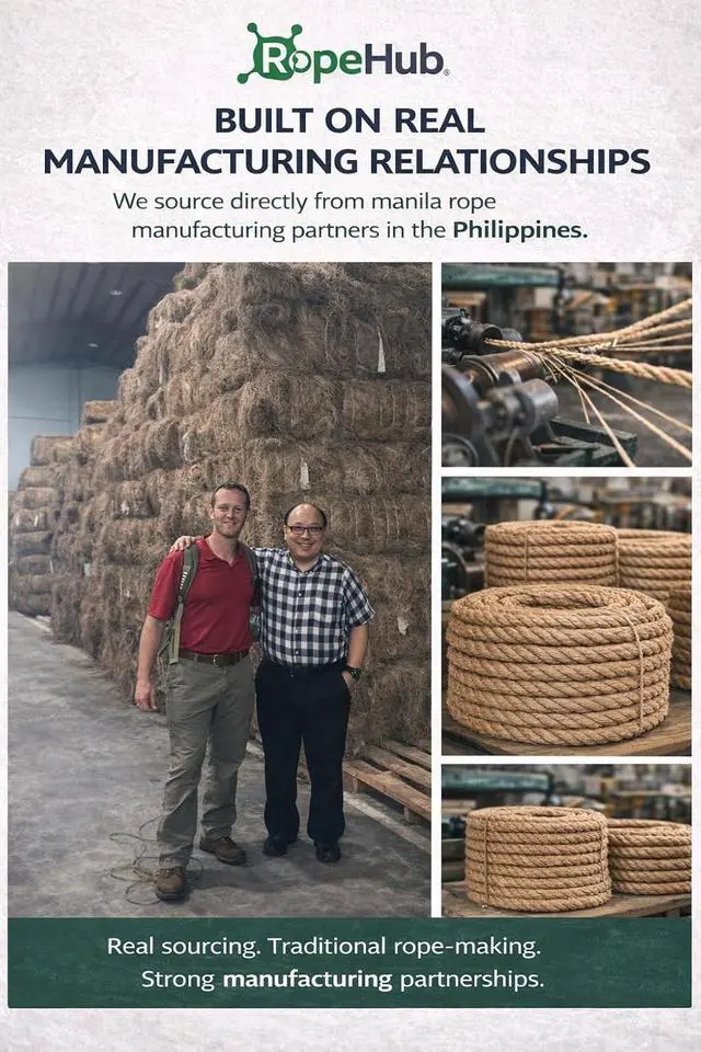Alt view image 6 of 7 - Twisted Manila Rope, Natural 3-Strand Fiber Rope for Landscaping, Decor, Railings, DIY Projects & Utility Use, Rustic for Indoor & Outdoor Applications - 3/8 in x 10 ft