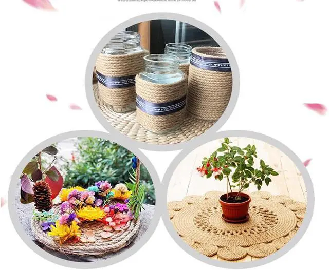 Alt view image 5 of 7 - Sisal Twine String, 1/8 in x 328 ft, Natural Thin Hemp Rope for Arts, Crafts, Gardening, Plants, Packing, Cat Scratcher Post and Pet Furniture