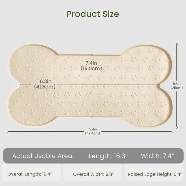 Alt view image 3 of 7 - Dog Food Mat Anti-Slip Silicone Dog Bowl Mat Thicker Pet Placemat Waterproof Cat Feeder Pad with Raised Edge Puppy Kitten Feeding Mats Suitable Small Medium-Sized Dogs Cats Eating Tray