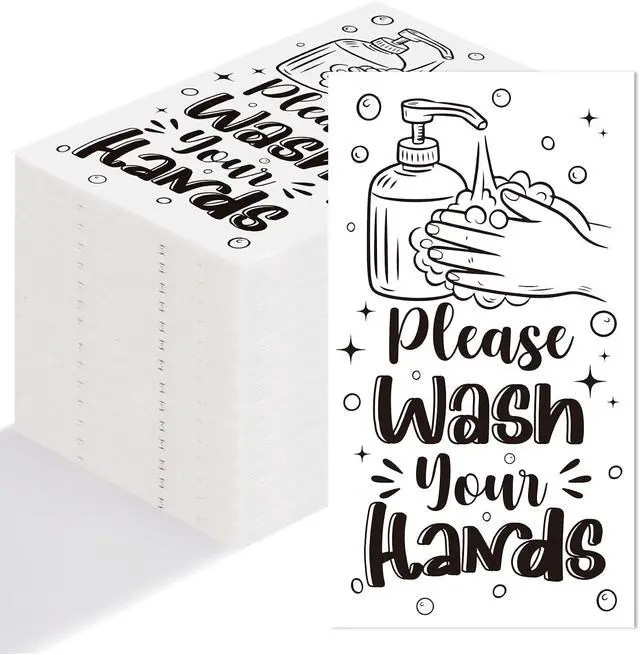 Alt view image 2 of 7 - Disposable Hand Towels for Bathroom, 100 PCS Wash Your Hands Paper Napkins, Bathroom Etiquette Napkins Guest Disposable, Paper Towels Napkin for Powder Room Wedding Birthday Anniversary Baby Shower