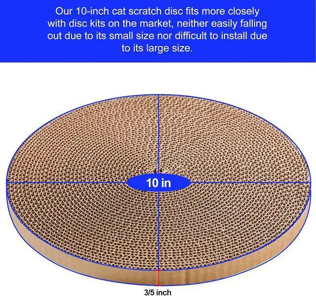 Alt view image 3 of 7 - Round Cat Scratcher Refill 10 inch Diameter 3/5 Inch Thickness Circle Scratcher Replacement Scratcher Pads for Indoor Cats Scratching Cardboard (1 Pc)