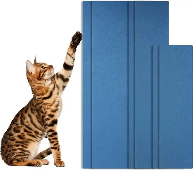 Main image of 6pcs Cat Nail File Scratching Strips, 3 Sizes Blue 120 Grit Claw Sandpaper Nail File for Cats Scratch Pad Reliable Rounded Corners Cat Scratcher for Furniture Flat Surface Cat
