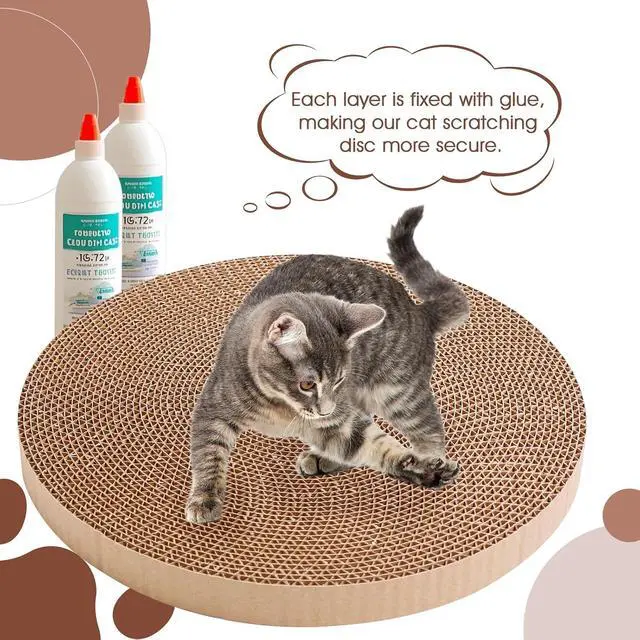Alt view image 3 of 6 - Round Cat Scratcher Refill 10 inch Diameter 7/8 Inch Thickness Circle Cardboard Cat Scratcher Replacement Pads Cat Scratching Boardcat Scratcher Pad for Indoor1 PCS