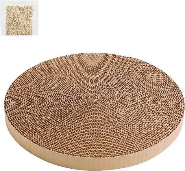 Main image of Round Cat Scratcher Refill 10 inch Diameter 7/8 Inch Thickness Circle Cardboard Cat Scratcher Replacement Pads Cat Scratching Boardcat Scratcher Pad for Indoor1 PCS