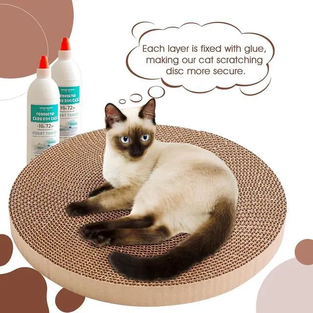 Alt view image 6 of 6 - Round Cat Scratcher Refill 10 inch Diameter 7/8 Inch Thickness Circle Cardboard Cat Scratcher Replacement Pads Cat Scratching Boardcat Scratcher Pad for Indoor1 PCS