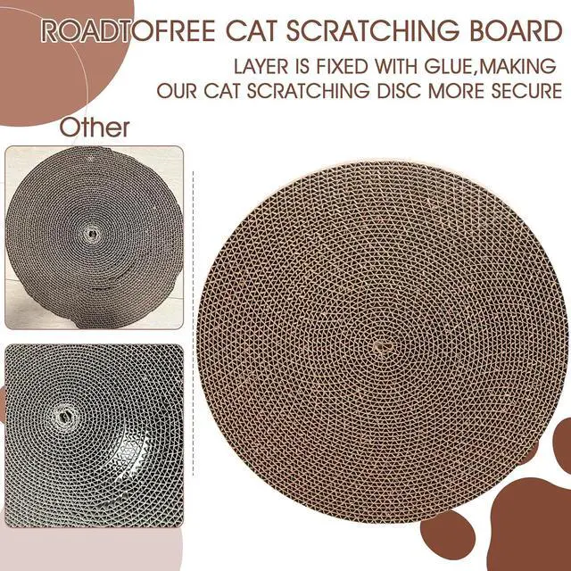 Alt view image 5 of 6 - Round Cat Scratcher Refill 10 inch Diameter 7/8 Inch Thickness Circle Cardboard Cat Scratcher Replacement Pads Cat Scratching Boardcat Scratcher Pad for Indoor1 PCS