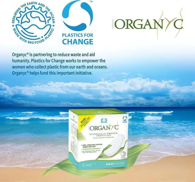 Alt view image 6 of 7 - New and Improved 100% Certified Organic Cotton Inside and Out Overnight Feminine Pads, Heaviest Flow, Super Absorbency 2.0, 7 Count