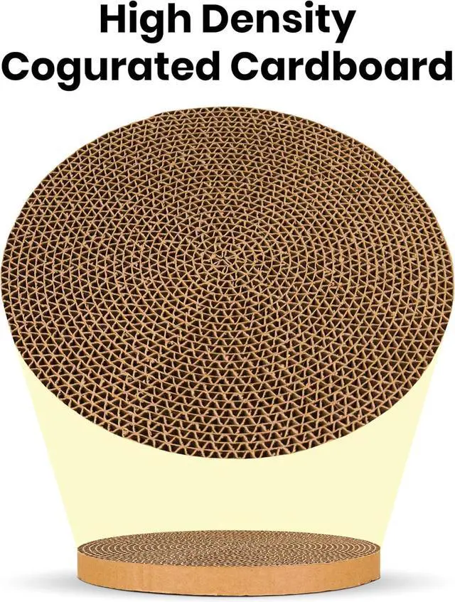 Alt view image 3 of 7 - Scratch and Spin Cat Scratcher Replacement Pads for Active Play, Natural Recycled Corrugated Cardboard, Supports Pet Behaviors, Relieves Stress - 2 Count
