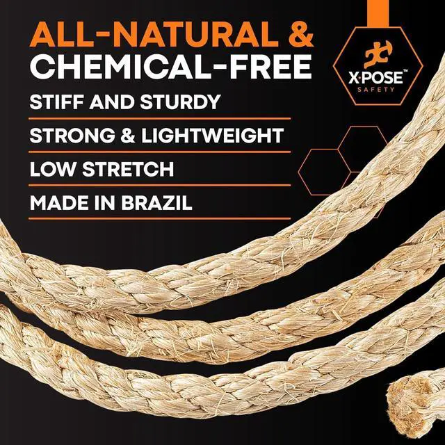 Alt view image 6 of 7 - 1/4" x 50ft Sisal Rope Natural Fiber Twisted Sisal, Chemical-Free Rope for Cat Scratching Post Repair, Cat Tree, Crafts, Gardening & DIY Projects