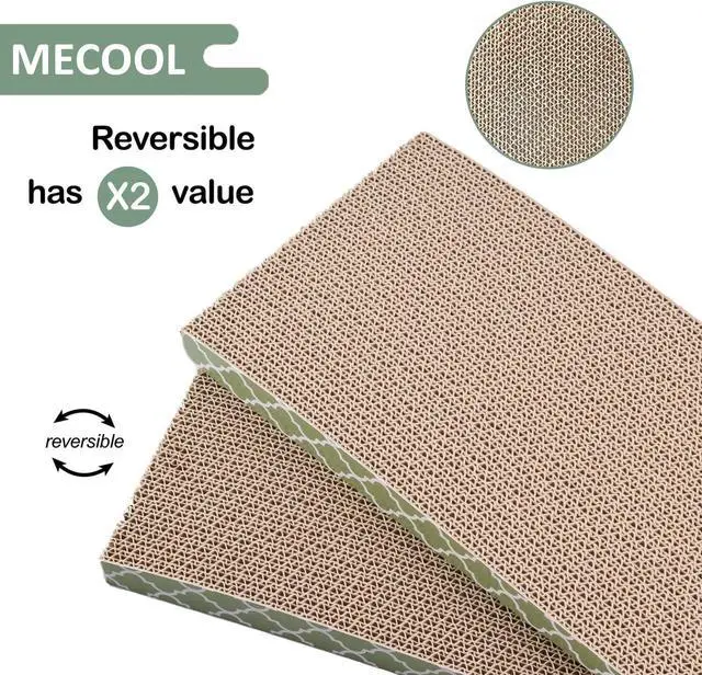 Alt view image 2 of 6 - Cat Scratcher Cardboard Scratching Pads Scratch with Catnip 2PCS Reversible Corrugated Cardboard