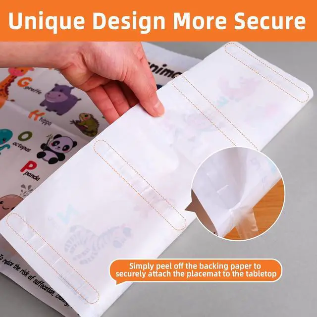 Alt view image 6 of 7 - 60 Pack Disposable Placemats for Baby & Toddlers, 12" x 18"