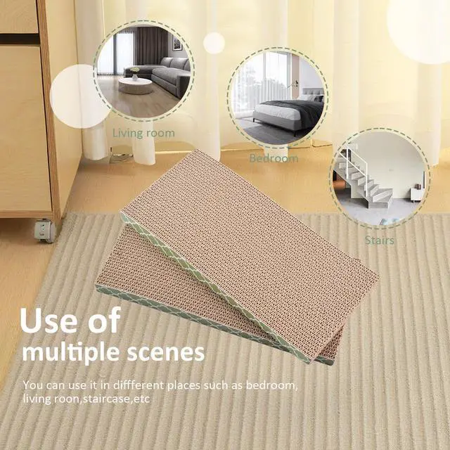 Alt view image 6 of 6 - Cat Scratcher Cardboard Scratching Pads Scratch with Catnip 2PCS Reversible Corrugated Cardboard