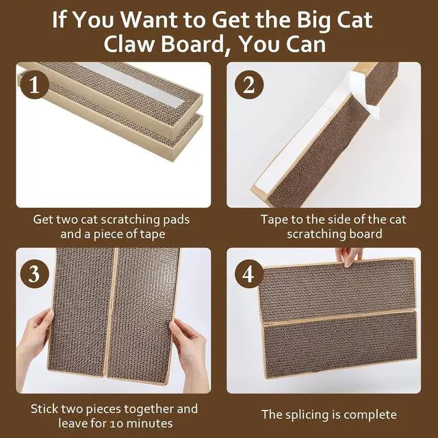 Alt view image 4 of 7 - Splicing Cat Scratch Pad: Cat Scratchers for Indoor Cats and Kitten, 2 Pack Cat Scratching Pad, Cat Scratcher Cardboard, Cat Scratching Pad, Premium Scratch from Cats, Double-Sided Design | Cat Scratc