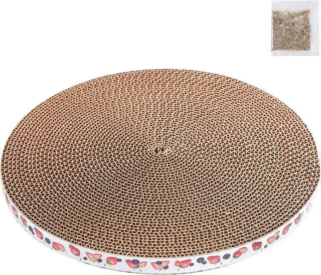 Main image of Round Cat Scratcher Pad 10 inch Diameter 3/5 inch Thickness Scratch Replacement Cardboard Cat Scratcher Refill Scratching Board Cat scratchers for Indoor Cats(1 Pc)