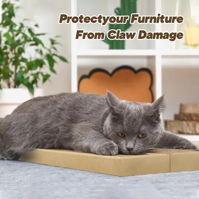Alt view image 7 of 7 - Splicing Cat Scratch Pad: Cat Scratchers for Indoor Cats and Kitten, 2 Pack Cat Scratching Pad, Cat Scratcher Cardboard, Cat Scratching Pad, Premium Scratch from Cats, Double-Sided Design | Cat Scratc