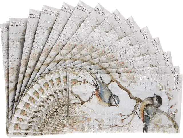 Alt view image 4 of 7 - IHR 3-Ply Paper Napkins, 16-Count Guest Size, Happy Little Titmice