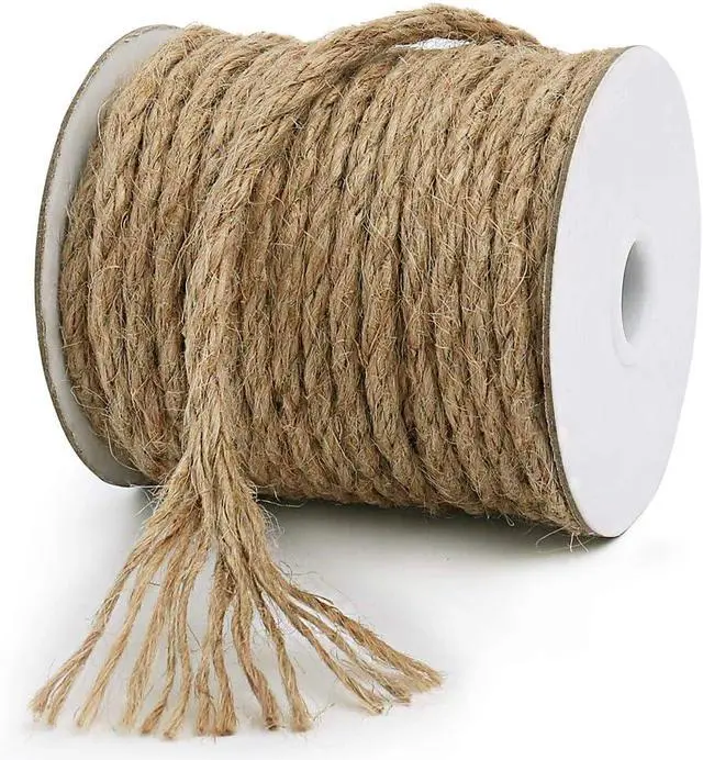 Alt view image 2 of 7 - 6mm Jute Rope, 66 Feet Natural Heavy Duty Brown Twine for Crafts, Cat Scratching Post, Gardening, Bundling and Hanging