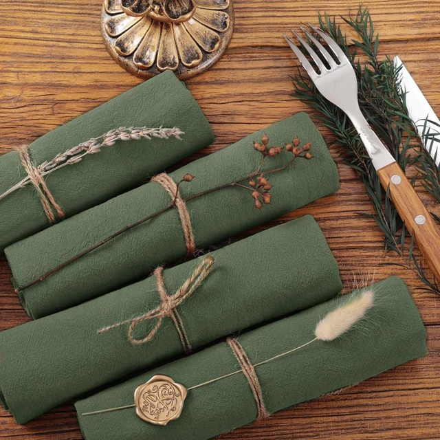 Alt view image 5 of 6 - Cloth Napkins Fall Washable Reusable Linen Wedding Party Home Table Decor