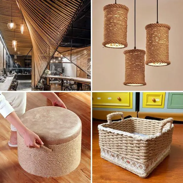 Alt view image 7 of 7 - 6mm Jute Rope, 66 Feet Natural Heavy Duty Brown Twine for Crafts, Cat Scratching Post, Gardening, Bundling and Hanging