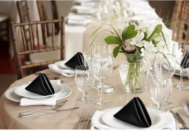 Alt view image 7 of 7 - 12 Pcs Black Satin Napkins 17 x 17 Inch, Satin Cloth Napkins