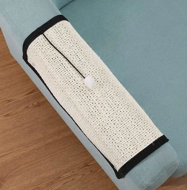 Alt view image 2 of 7 - HAOZAIKEJI Cat Scratcher Mat Sofa Protector Natural Sisal Cat Scratching Mat Cat Scratch Couch Cover Heavy Duty Couch Guard Easy Installation Scratch Pad for Grinding Claws Protecting Furniture