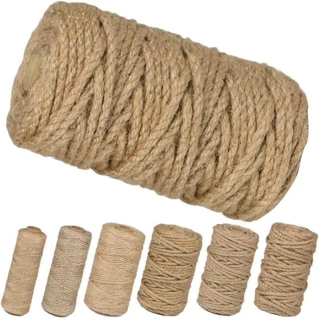 Alt view image 2 of 6 - PerkHomy 5mm Jute Rope 105 Feet Twisted Heavy Duty and Thick Twine Rope for Cat Scratcher Scratching Post Tree Craft Projects Gardening Home Decoration Packing Bundling (105FT * 5mm)