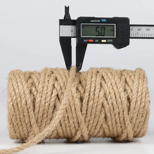 Alt view image 3 of 6 - PerkHomy 5mm Jute Rope 105 Feet Twisted Heavy Duty and Thick Twine Rope for Cat Scratcher Scratching Post Tree Craft Projects Gardening Home Decoration Packing Bundling (105FT * 5mm)