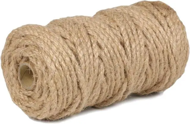 Alt view image 4 of 6 - PerkHomy 5mm Jute Rope 105 Feet Twisted Heavy Duty and Thick Twine Rope for Cat Scratcher Scratching Post Tree Craft Projects Gardening Home Decoration Packing Bundling (105FT * 5mm)