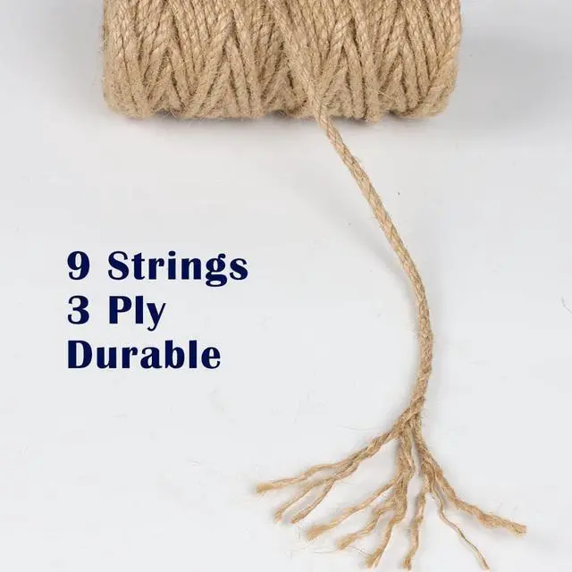 Alt view image 5 of 6 - PerkHomy 5mm Jute Rope 105 Feet Twisted Heavy Duty and Thick Twine Rope for Cat Scratcher Scratching Post Tree Craft Projects Gardening Home Decoration Packing Bundling (105FT * 5mm)