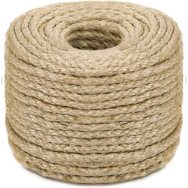 Main image of Sisal Rope for Cat Scratching Post Tree Tower Replacement for Repairing Recovering or DIY Scratcher (Natur, 4mm 50ft)