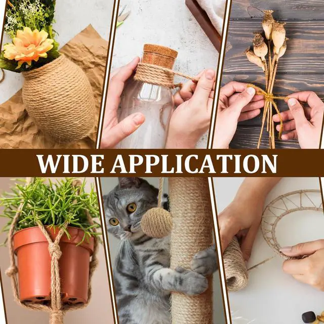 Alt view image 7 of 7 - Natural Sisal Rope for Cat Scratcher,1/6 inch,164Ft,Natural Jute Rope for Cat Scratcher Repair and DIY Tree, Recovering, Hemp Twine Rope for Cat Scratching Post Tower Replacement with Chew Toy
