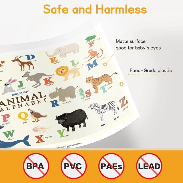 Alt view image 5 of 7 - Disposable Placemats for Baby & Toddlers - Stick-On Table Mats for Restaurants, Travel With 4 Designs - Kids' Placemats (Individual Package)