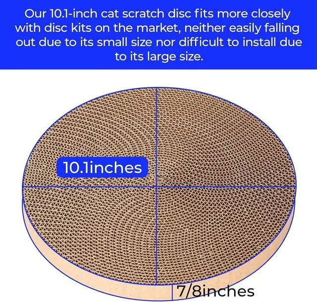 Alt view image 2 of 5 - Round Cat Scratcher Refill 10 inch Diameter 7/8 inch Thickness Scratcher Replacement Pads cat Scratching Board Circle Scratcher Cat Cardboard Scratcher for Indoor Cats cat Scratch pad(1pcs)