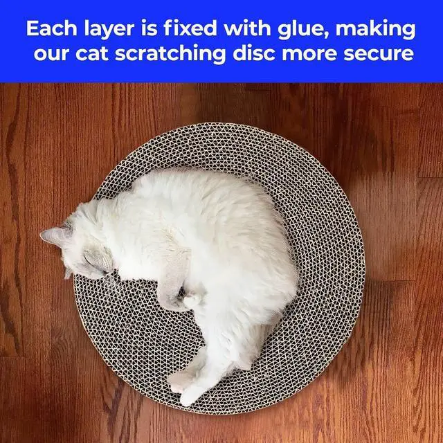 Alt view image 3 of 5 - Round Cat Scratcher Refill 10 inch Diameter 7/8 inch Thickness Scratcher Replacement Pads cat Scratching Board Circle Scratcher Cat Cardboard Scratcher for Indoor Cats cat Scratch pad(1pcs)