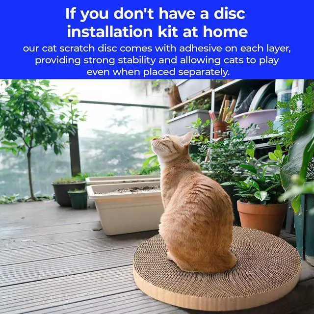 Alt view image 4 of 5 - Round Cat Scratcher Refill 10 inch Diameter 7/8 inch Thickness Scratcher Replacement Pads cat Scratching Board Circle Scratcher Cat Cardboard Scratcher for Indoor Cats cat Scratch pad(1pcs)