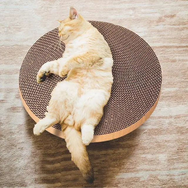 Alt view image 5 of 5 - Round Cat Scratcher Refill 10 inch Diameter 7/8 inch Thickness Scratcher Replacement Pads cat Scratching Board Circle Scratcher Cat Cardboard Scratcher for Indoor Cats cat Scratch pad(1pcs)