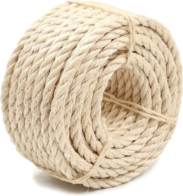 Main image of Natural Sisal Rope, 4mm x 66 ft, Cat Scratcher Repair | Also great for crafts, garden projects, furniture wrapping, scratch pads, and natural home decor beyond cat furniture.