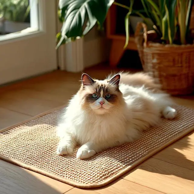 Alt view image 6 of 7 - Cat Scratching Mat Sisal, Sisal Fabric Large Pet Scratching Pad for Indoor Cats with Adhesive Hook Loop Tape, Cat Scratching Rug Wall Scratchers (1pcs(11x13.8in))