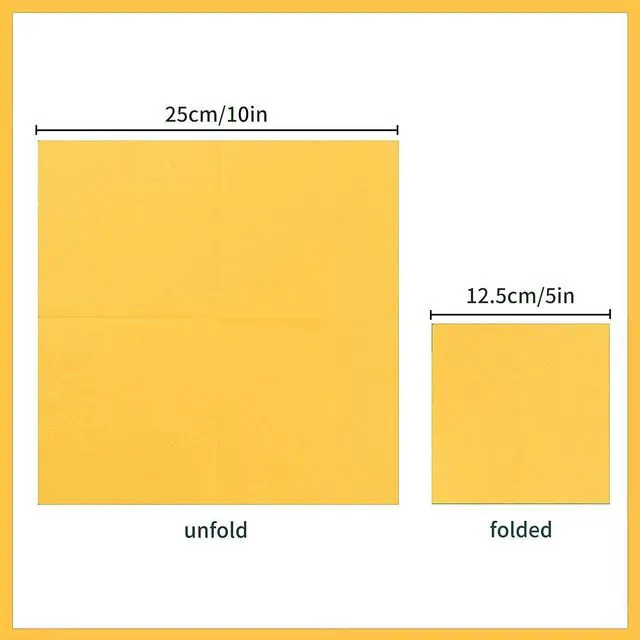 Alt view image 2 of 6 - 100 Pack Cocktail Napkin 2-Ply Disposable Napkins 5 x 5IN Yellow | Dessert Napkins for Dinner Wedding Birthday Party Bridal Anniversary Reception Event