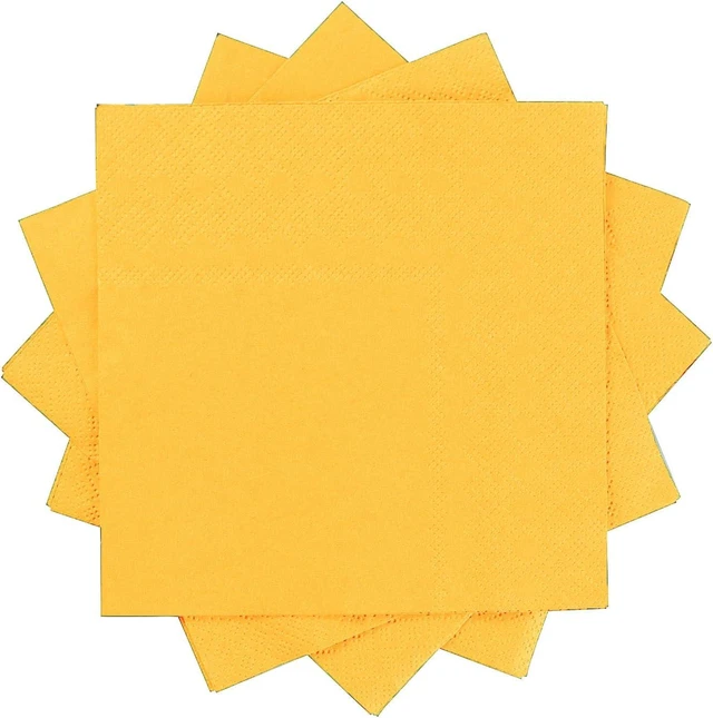 Alt view image 6 of 6 - 100 Pack Cocktail Napkin 2-Ply Disposable Napkins 5 x 5IN Yellow | Dessert Napkins for Dinner Wedding Birthday Party Bridal Anniversary Reception Event