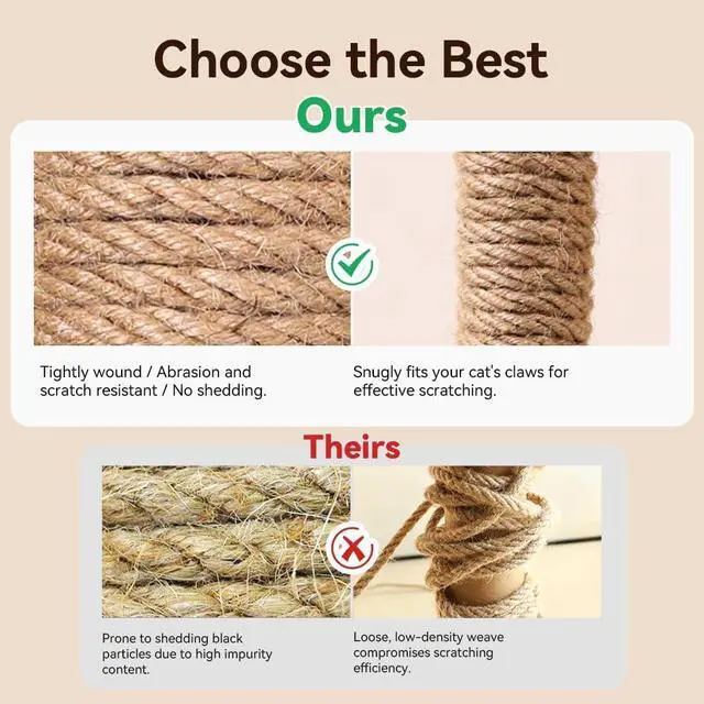 Alt view image 4 of 7 - Natural Sisal Rope, 4mm x 66 ft, Cat Scratcher Repair | Also great for crafts, garden projects, furniture wrapping, scratch pads, and natural home decor beyond cat furniture.