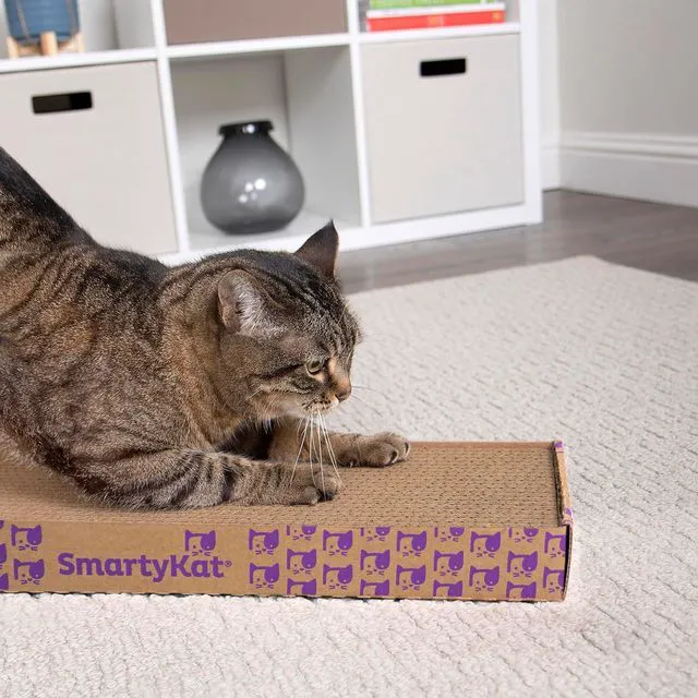 Alt view image 2 of 7 - Super Scratcher Corrugated Cat Scratcher and Scratch Pad for Cats, Catnip Infused with Catnip, Scratchers for Indoor Cats and Kittens, Cardboard Scratching Post