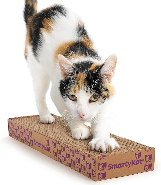 Main image of Super Scratcher Corrugated Cat Scratcher and Scratch Pad for Cats, Catnip Infused with Catnip, Scratchers for Indoor Cats and Kittens, Cardboard Scratching Post