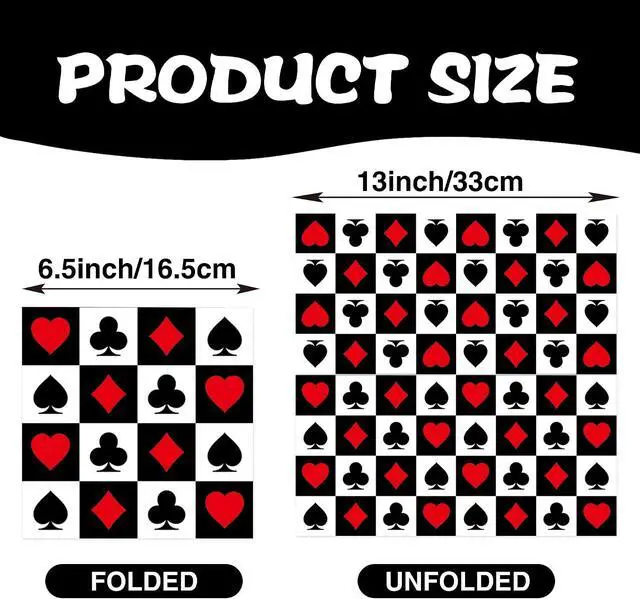 Alt view image 2 of 7 - 40Pcs Casino Poker Card Party Napkins Las Vegas Theme Party Paper Napkins Disposable Party Napkins Set Texas Holdem Paper Luncheon Napkins Casino Poker Card Theme Party Supplies