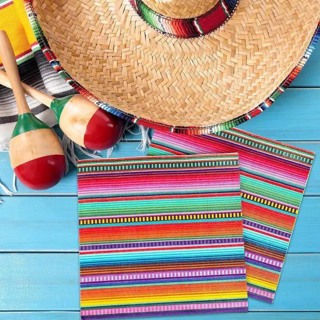 Alt view image 4 of 7 - 50 Pack Mexican Fiesta Cocktail Napkins Mexico Paper Napkin 3-Ply Cinco De Mayo Disposable Party Beverage Napkins for Cinco De Mayo Fiesta Taco Baby Shower Birthday Party Supplies